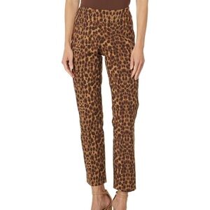 Women’s Krazy Larry leopard animal print straight leg pull on pants Size 4